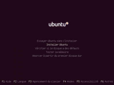 Sélectionnez "Installer Ubuntu"