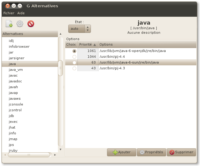 Changer de machine virtuelle Java (sous Ubuntu 10.04 LTS)
