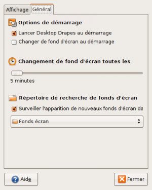 Configuration de Desktop Drapes