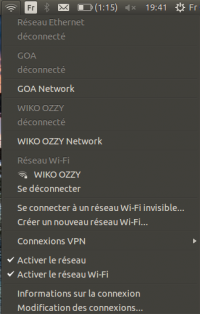 Affichage des connexions réseau actuelles dans Network-Manager (Ubuntu 14.04 LTS)