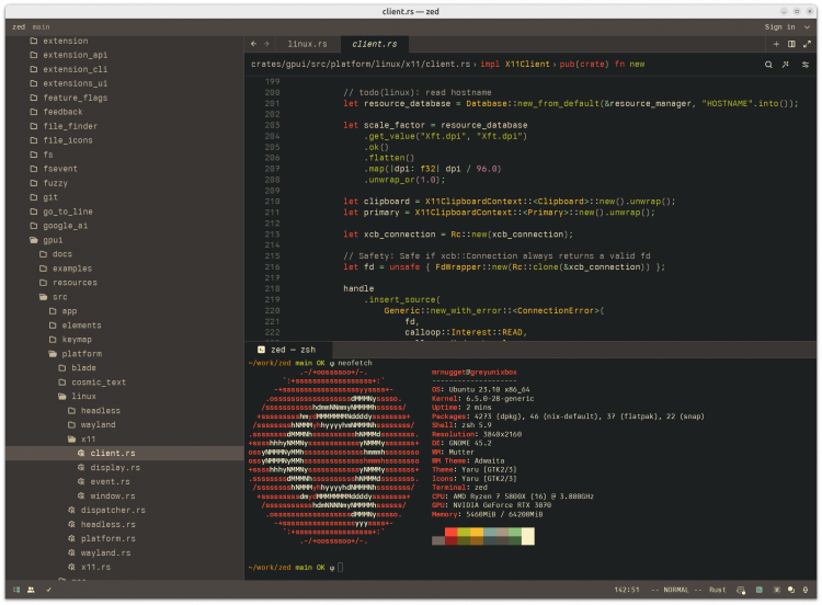 capture de Zed sous Ubuntu